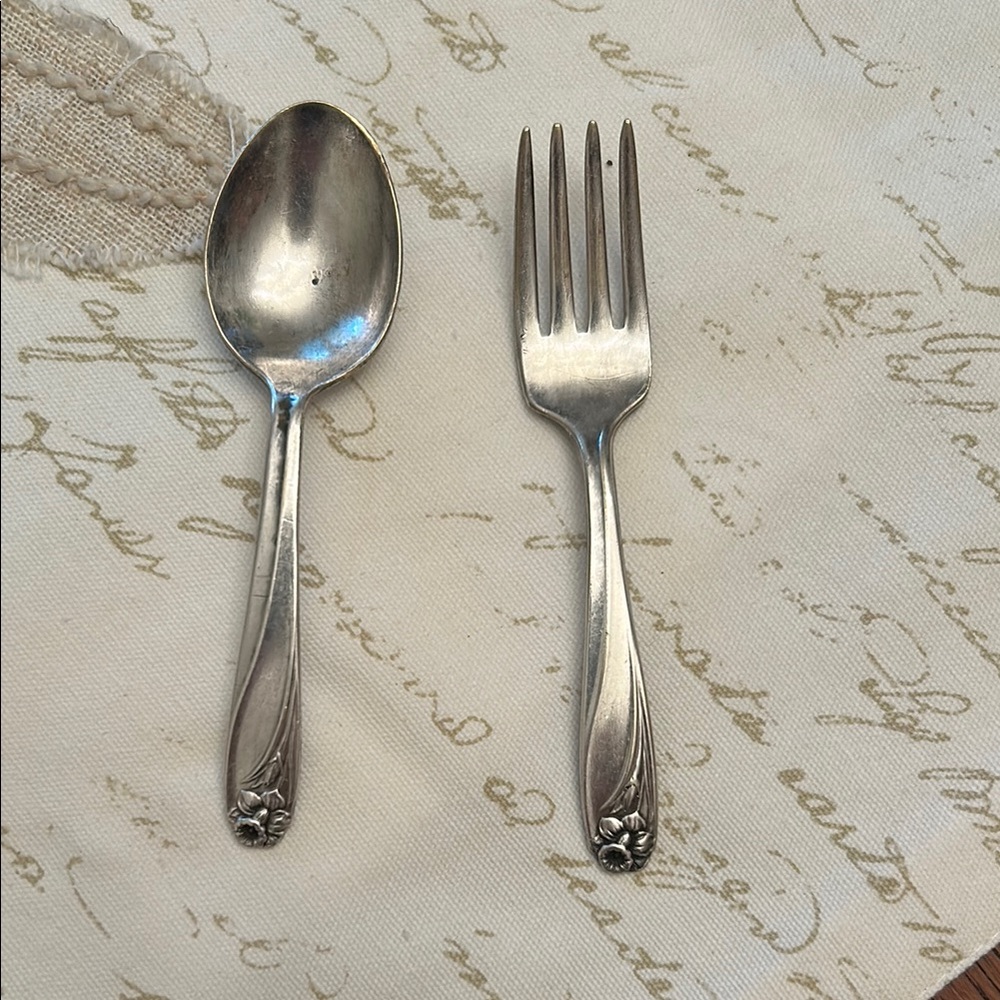 Elegant baby Silver Spoon and Fork Set-Roger’s Brothers